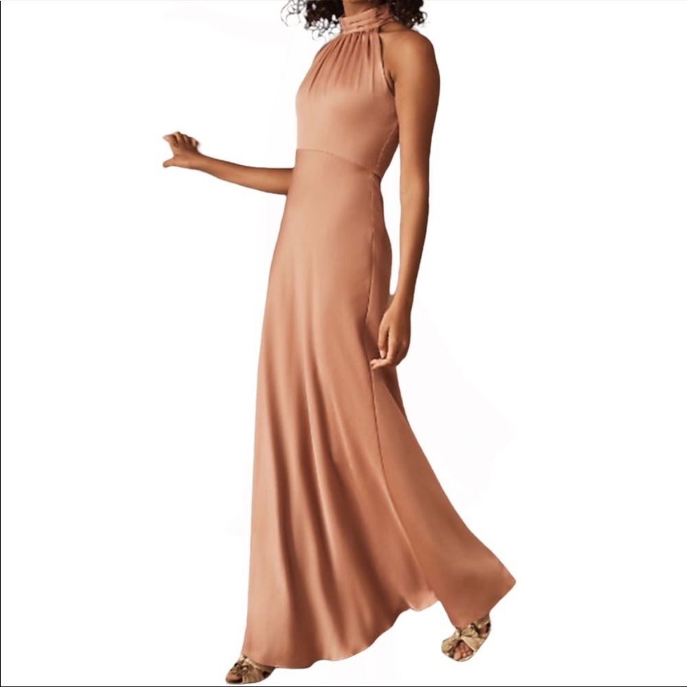 BHLDN Esme Satin Charmeuse Dress Sedona Sunset